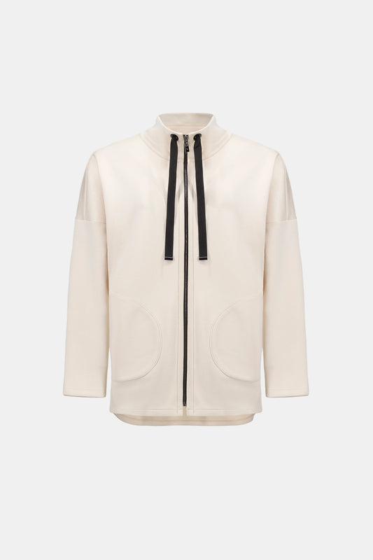 Joseph Ribkoff SPORT Scuba Jersey Funnel-Neck Boxy Jacket 263603 - Birch