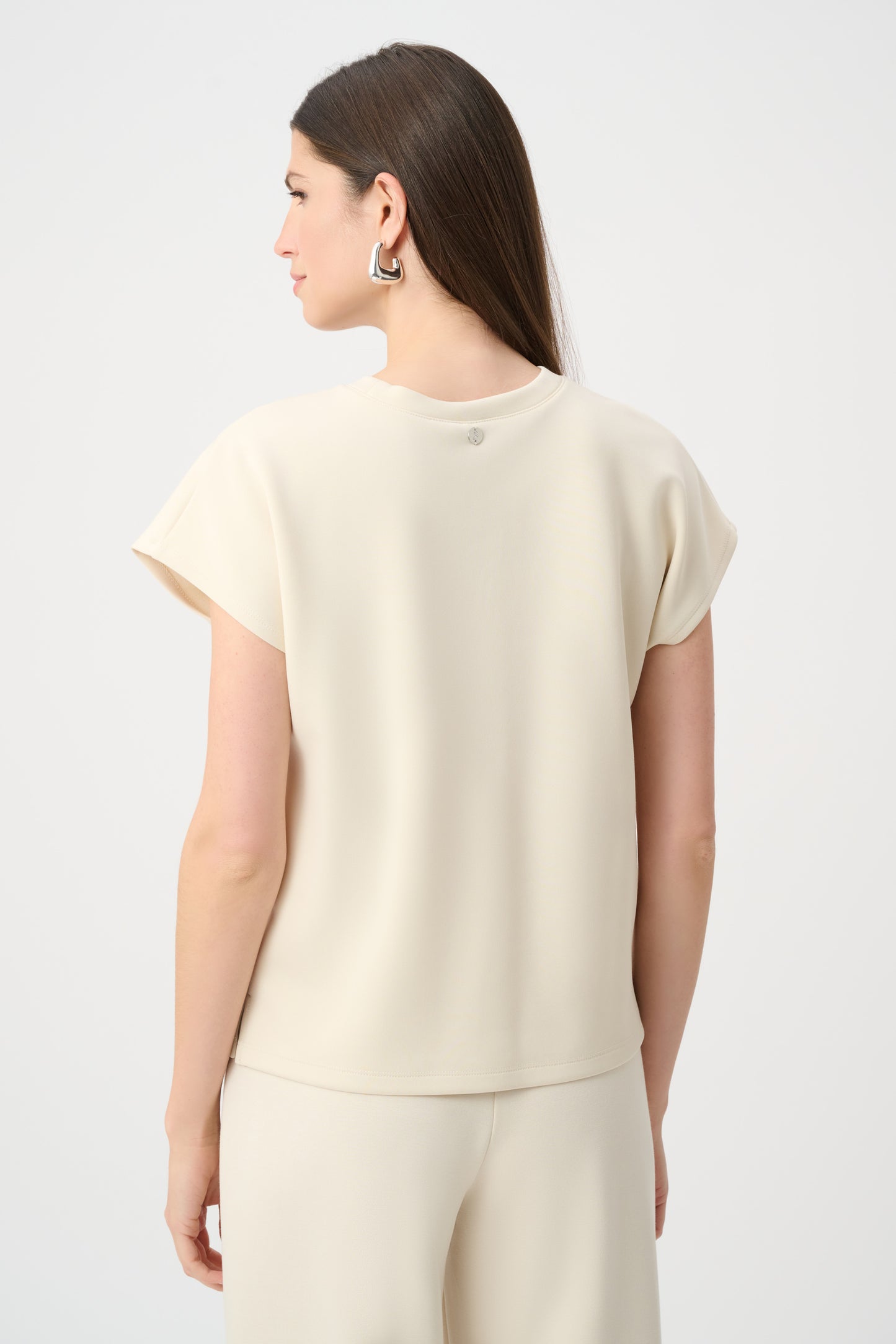 Joseph Ribkoff SPORT Scuba Jersey Crewneck Boxy Top 263636 - Birch