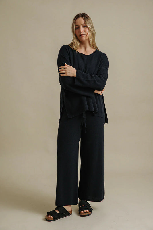 TALAMAYA Winter Retreat Merino Cotton Pant Deep Ocean