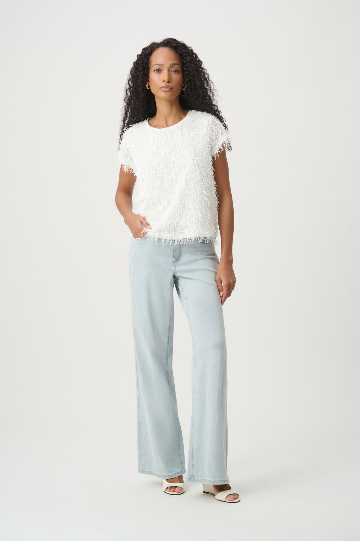 Joseph Ribkoff Novelty Fringe Top - Off White 
264208