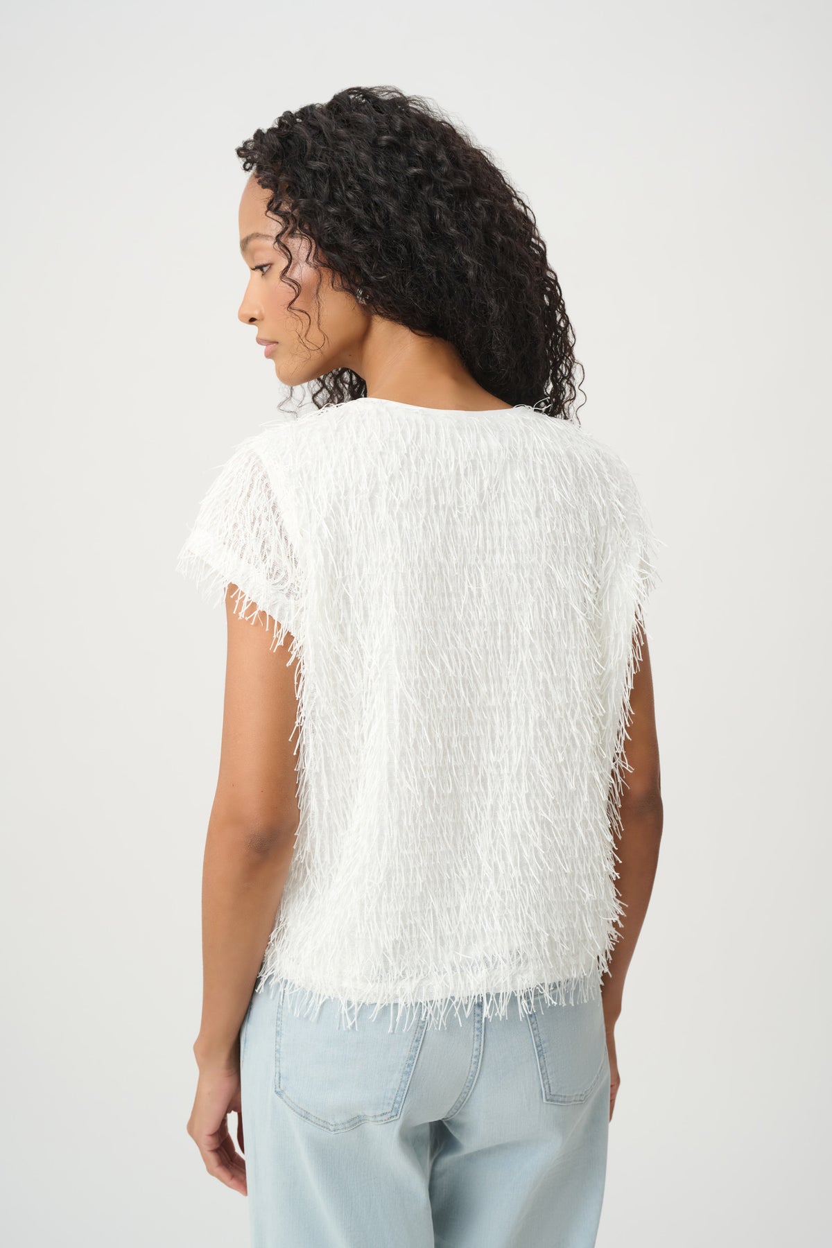 Joseph Ribkoff Novelty Fringe Top - Off White 
264208