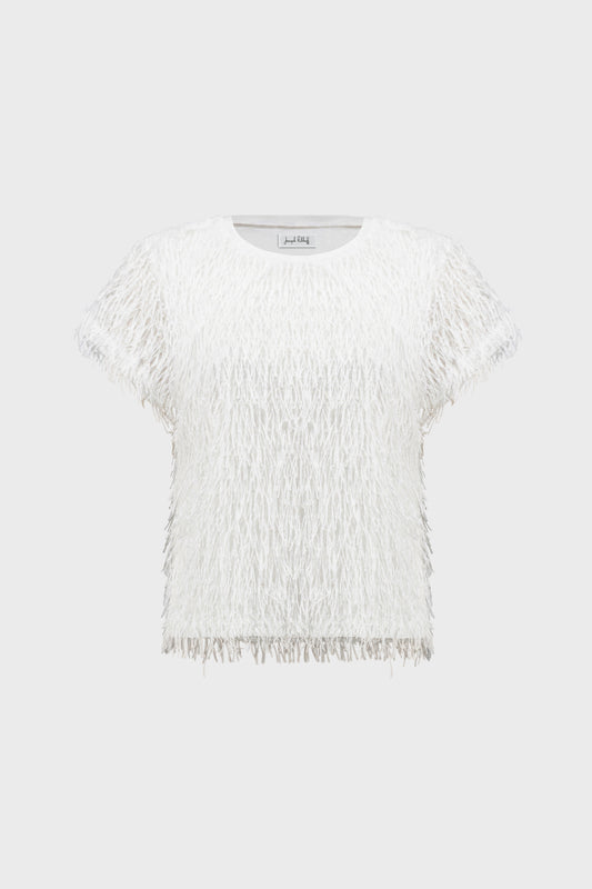 Joseph Ribkoff Novelty Fringe Top - Off White 
264208