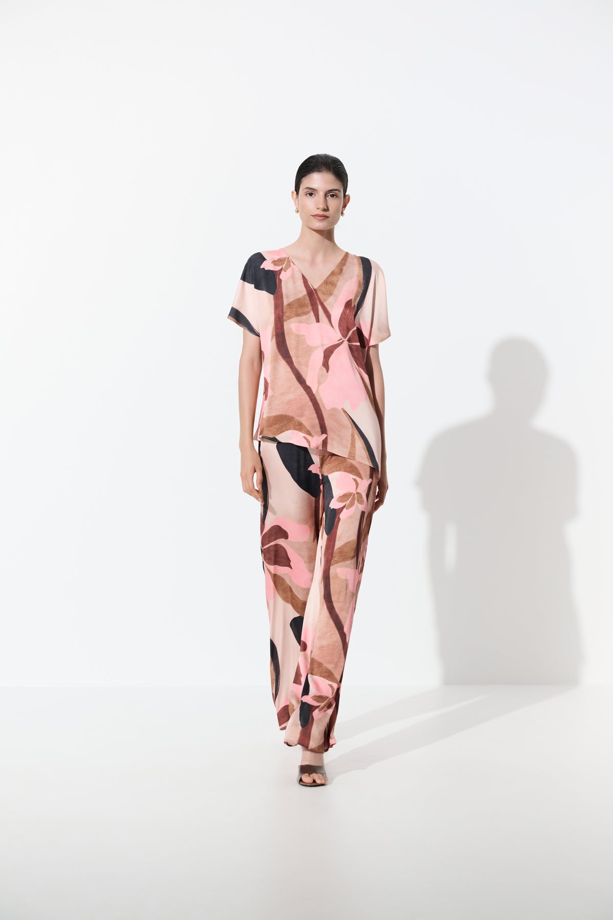 Joseph Ribkoff Floral Recycled Satin Asymmetrical Top 271098
