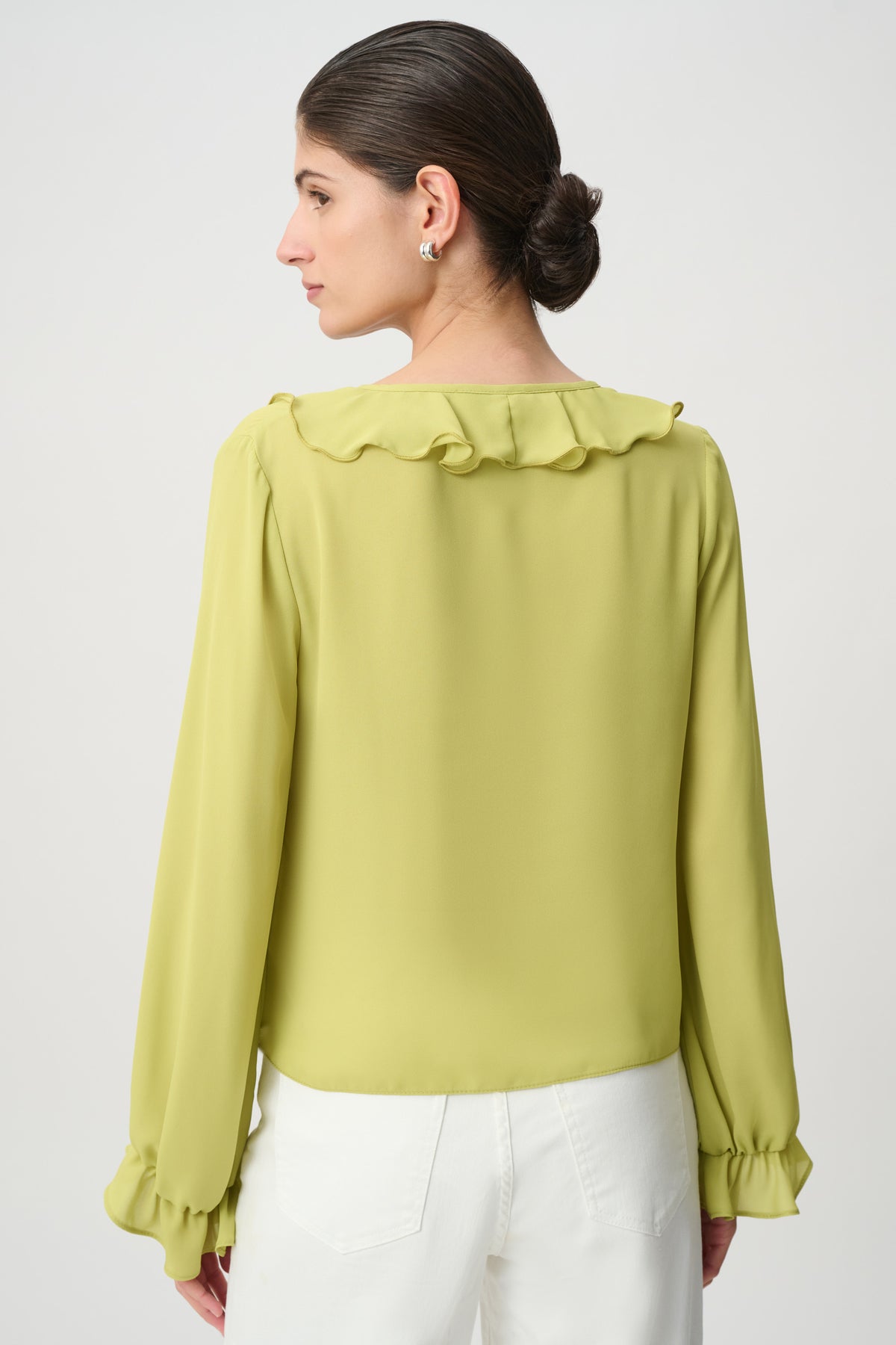 Joseph Ribkoff Georgette Ruffle Blouse - Wasabi
271180