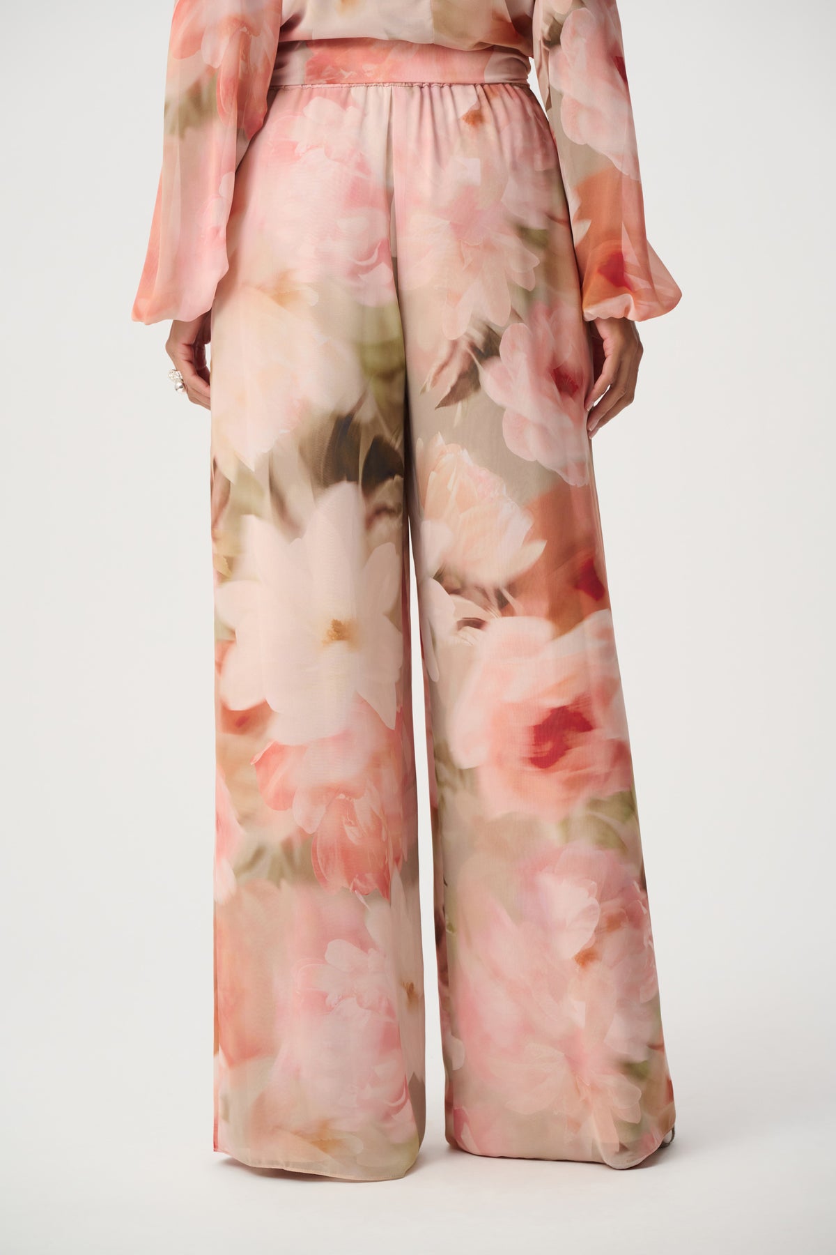 Joseph Ribkoff Floral Chiffon Wide‑Leg Pants 271755