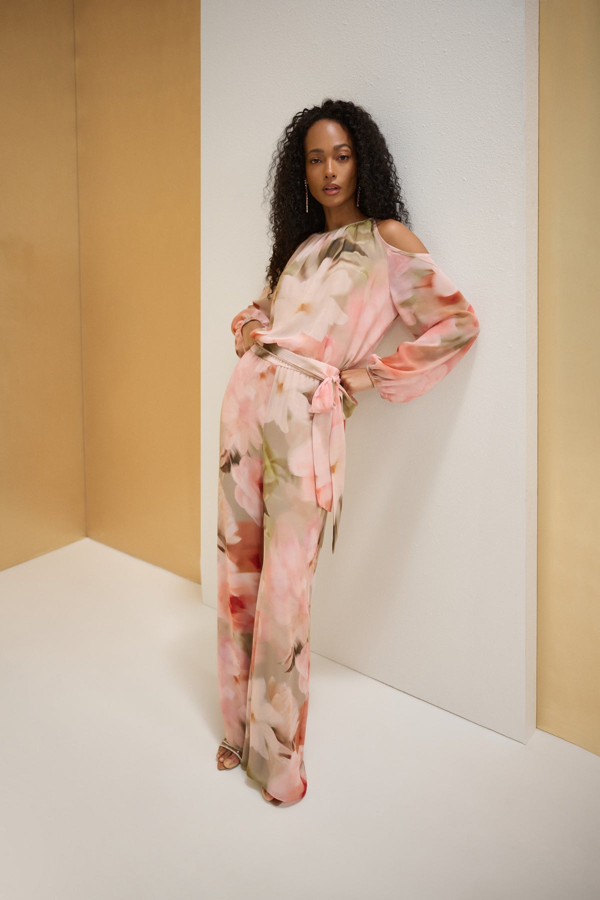 Joseph Ribkoff Floral Chiffon Wide‑Leg Pants 271755