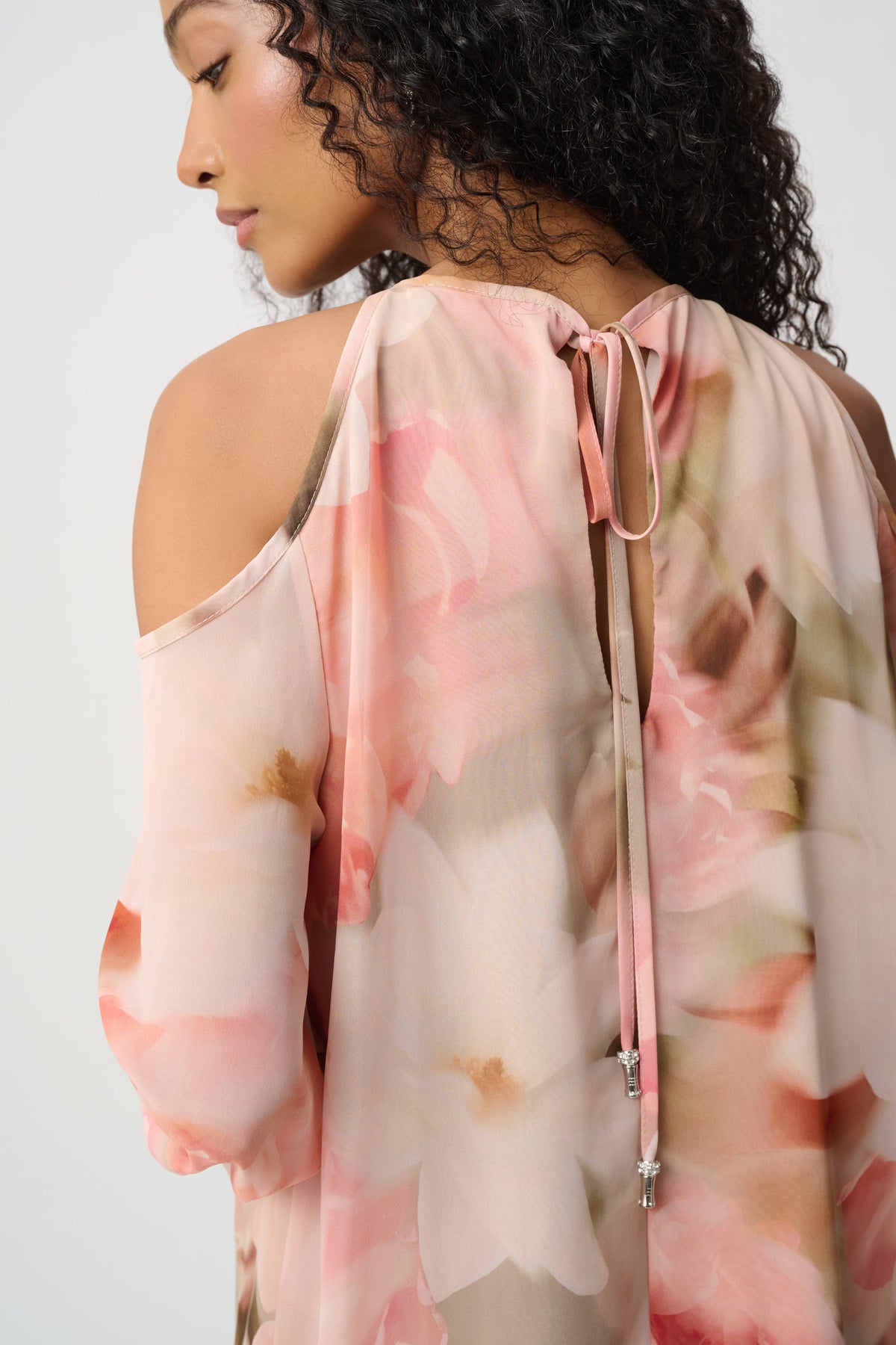 Joseph Ribkoff Chiffon Floral Print Puff Sleeve Top 271773