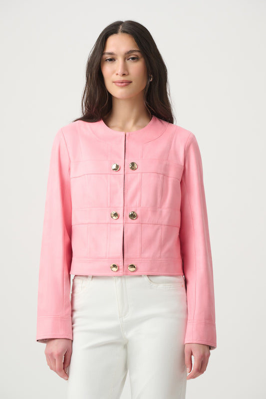 Joseph Ribkoff Faux Suede Cropped Jacket - Bellini 
271940