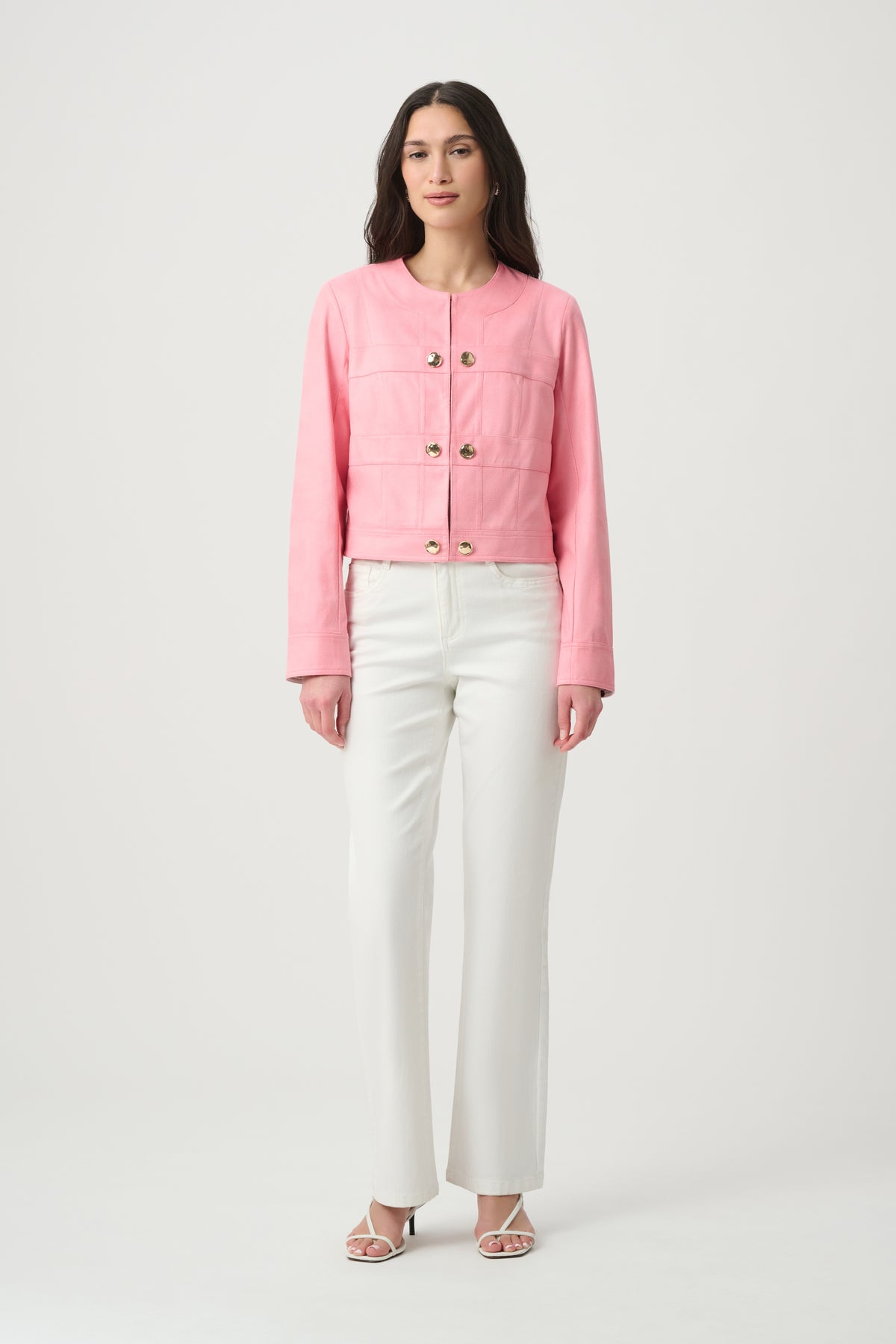 Joseph Ribkoff Faux Suede Cropped Jacket - Bellini 
271940