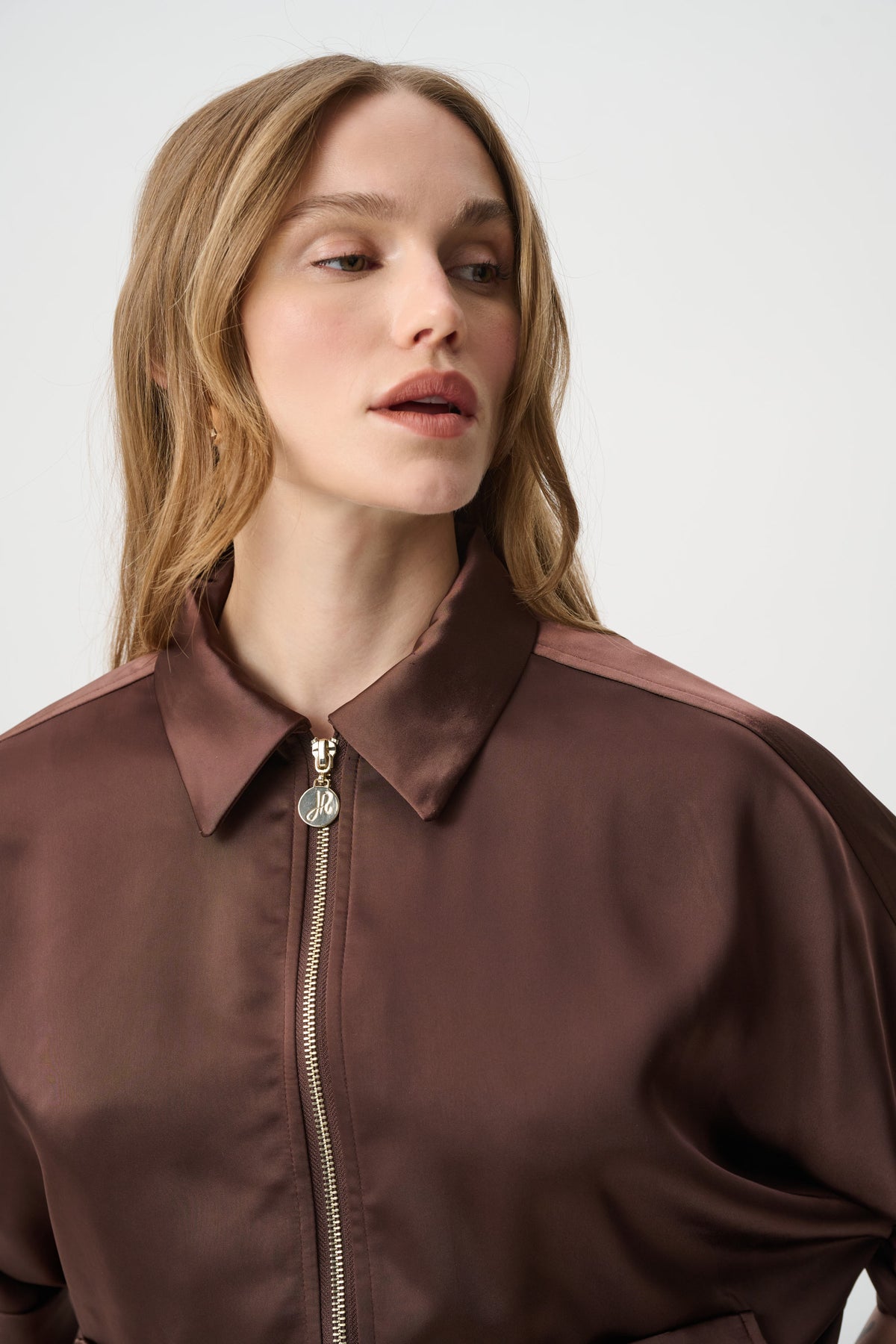Joseph Ribkoff Satin Blouson Jacket - Mahogany 271974