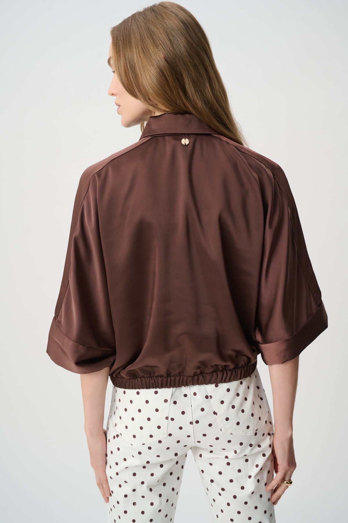 Joseph Ribkoff Satin Blouson Jacket - Mahogany 271974