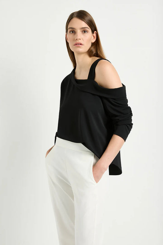 Mela Purdie Drop Shoulder Top F007 8514 - Black