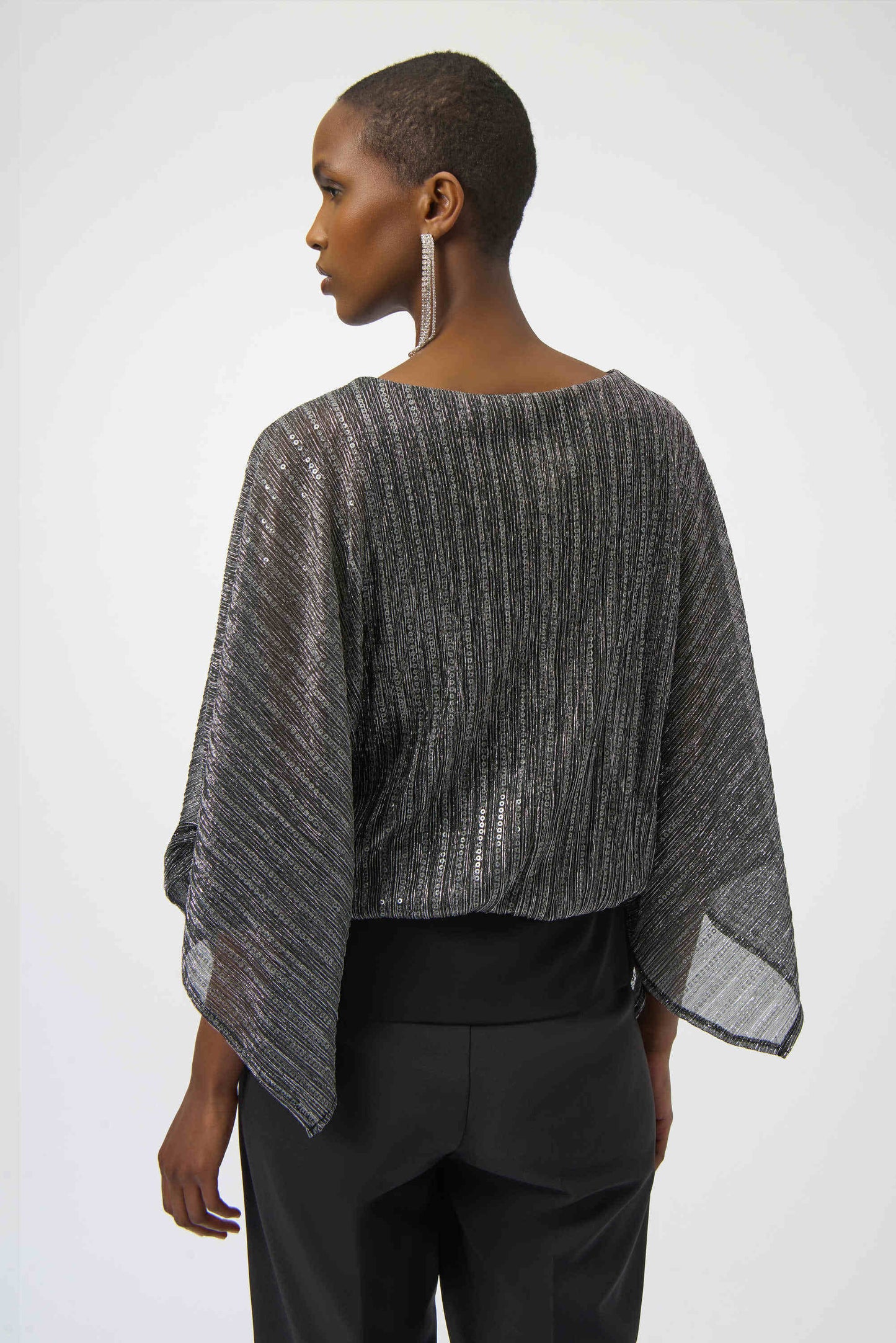 Joseph Ribkoff Sequined Pleated Knit Layered Top
254026