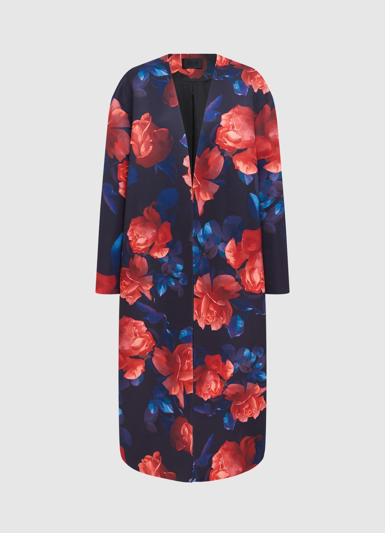 Leo Lin Zina Cocoon Coat - Rose Print