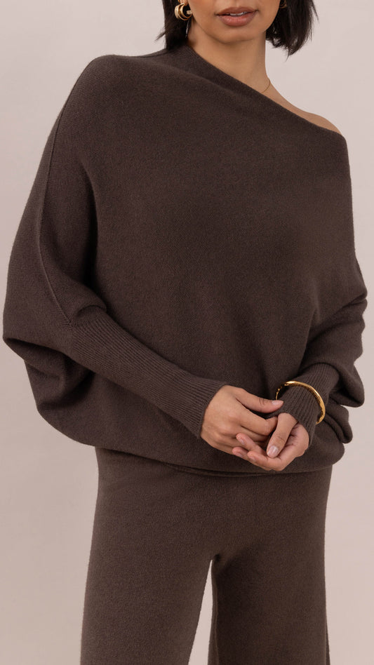 Charli London NATALIE Sweater - DARK ESPRESSO