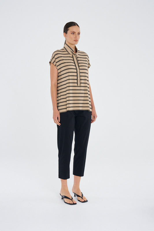 Mela Purdie Henley tank F539 8755 - WHITE/ BLACK