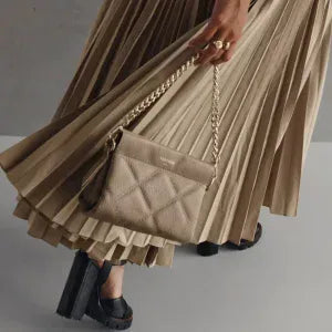 Vestirsi Ella Quilted Crossbody Bag - BEIGE