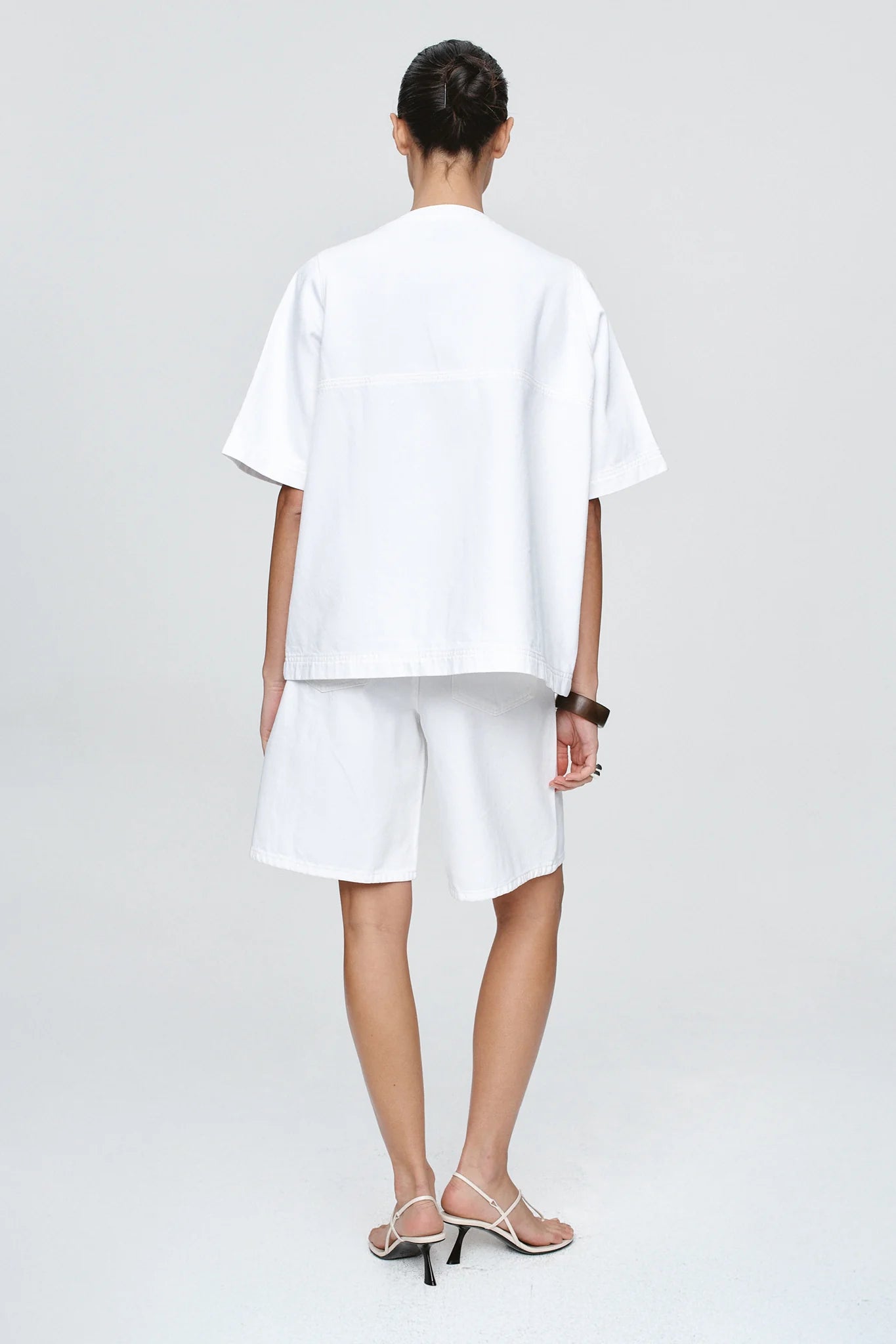 MARLE Short Sleeve Seam Shirt - Blanc