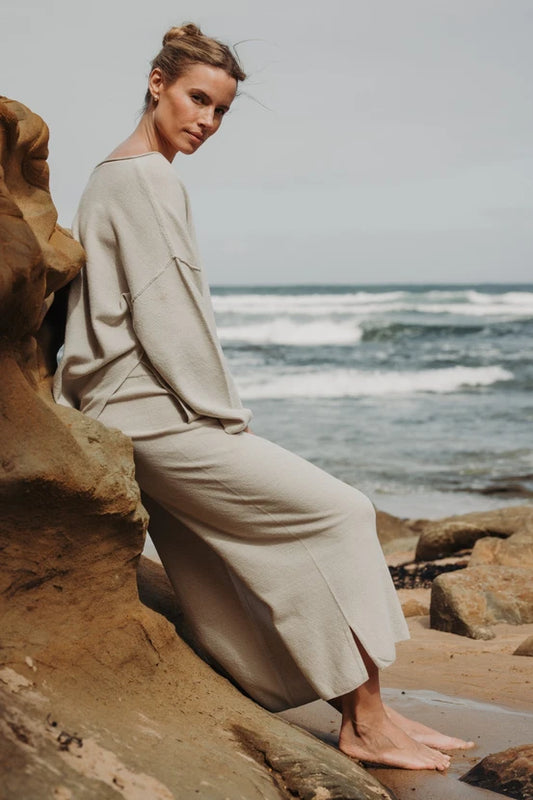 Talamaya Retreat Cotton Twist Pant - Silver x Salt
