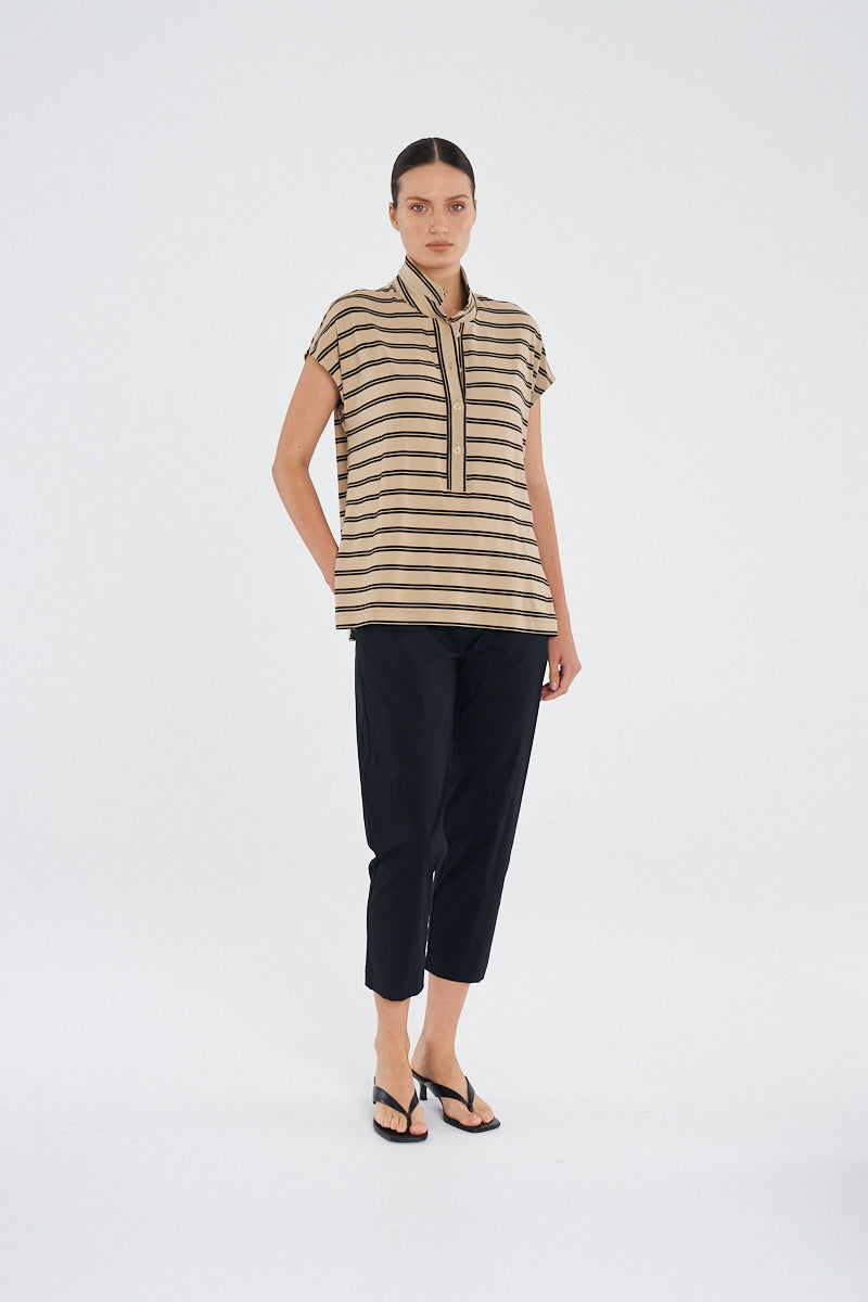 Mela Purdie Henley tank F539 8755 - WHITE/ BLACK