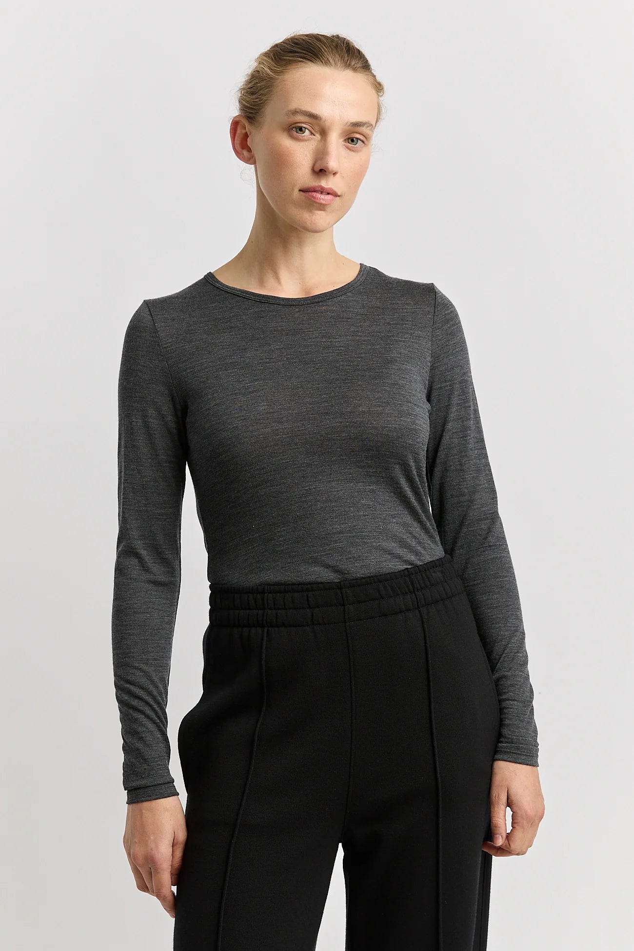 TOORALLIE Merino Crew Neck - Charcoal