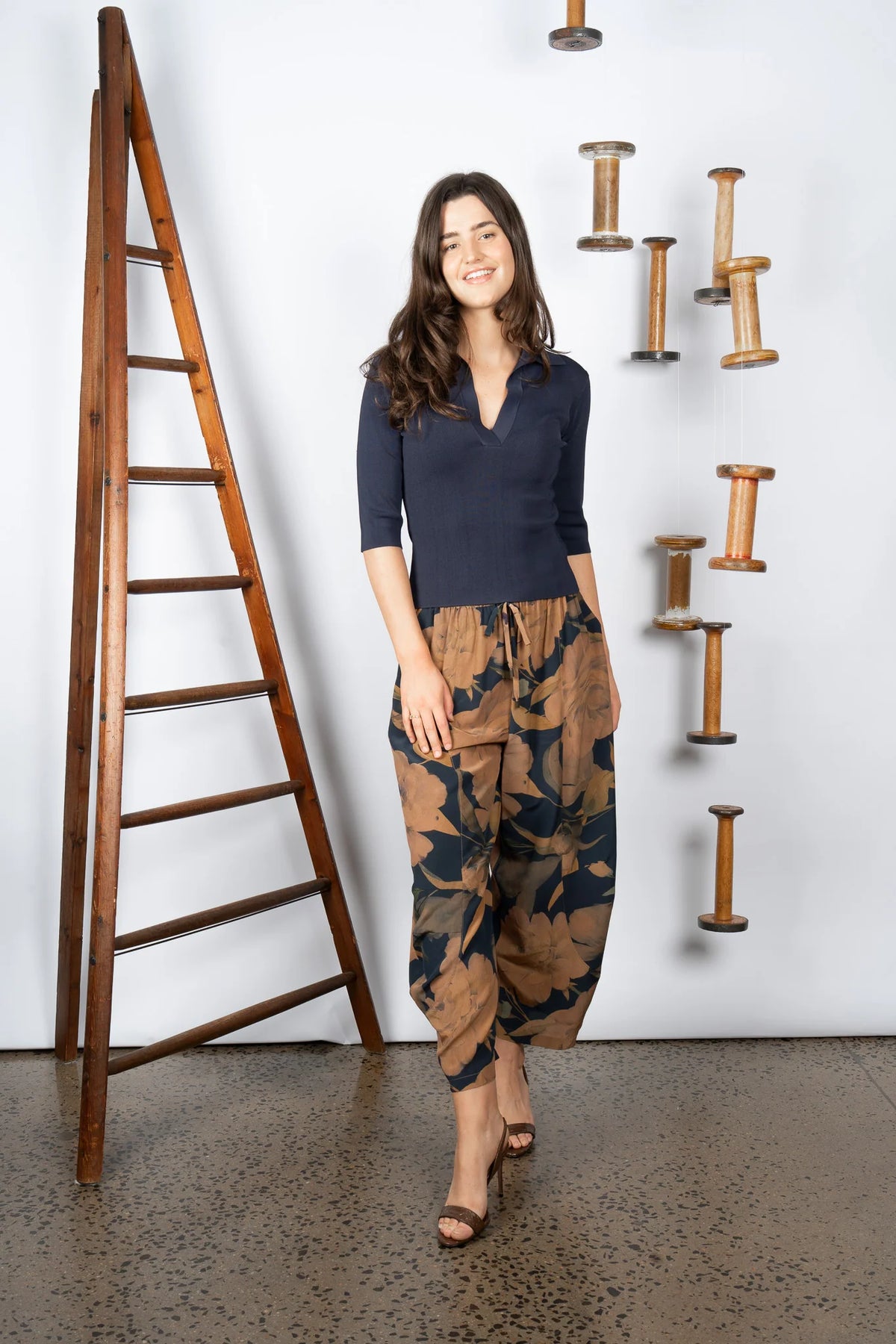Maud Dainty Niko Pant - Blue Floral