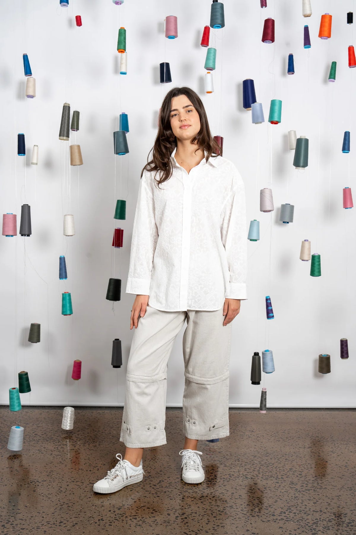 Maud Dainty Jarrah Shirt - Embroidered White