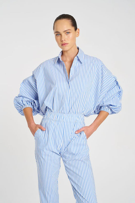 SEPTEMBER PRE ORDER Mela Purdie Billow Shirt F731 8774 - MIAMI/ WHITE