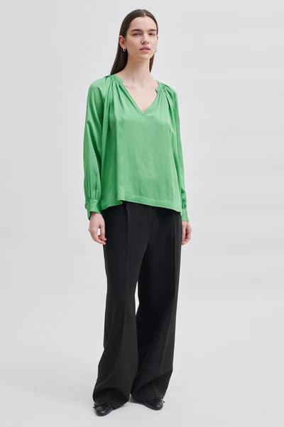 Second Female Drape Tunic Blouse - Shamrock