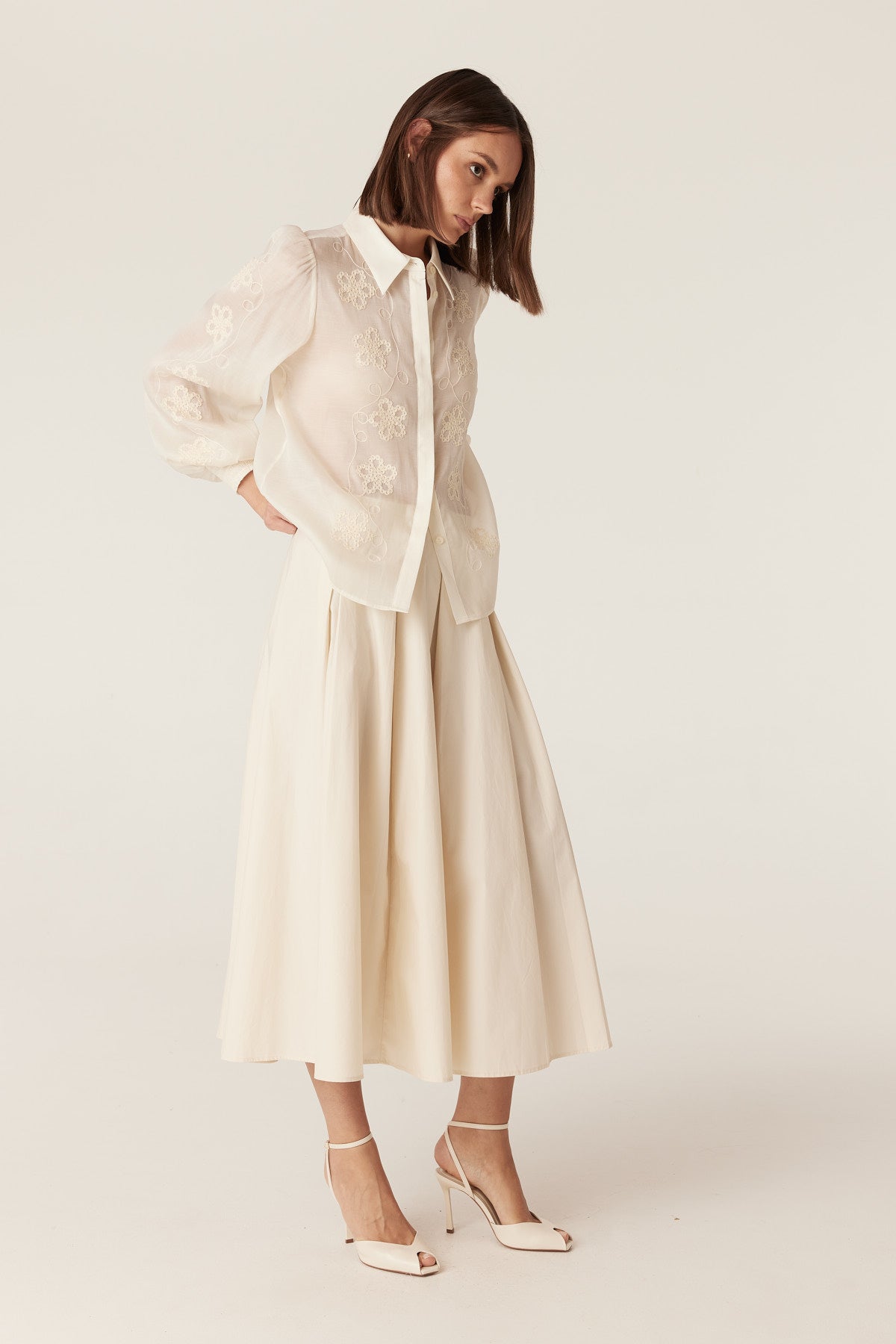 Cable Melbourne Faith Embroidered Blouse - Ecru