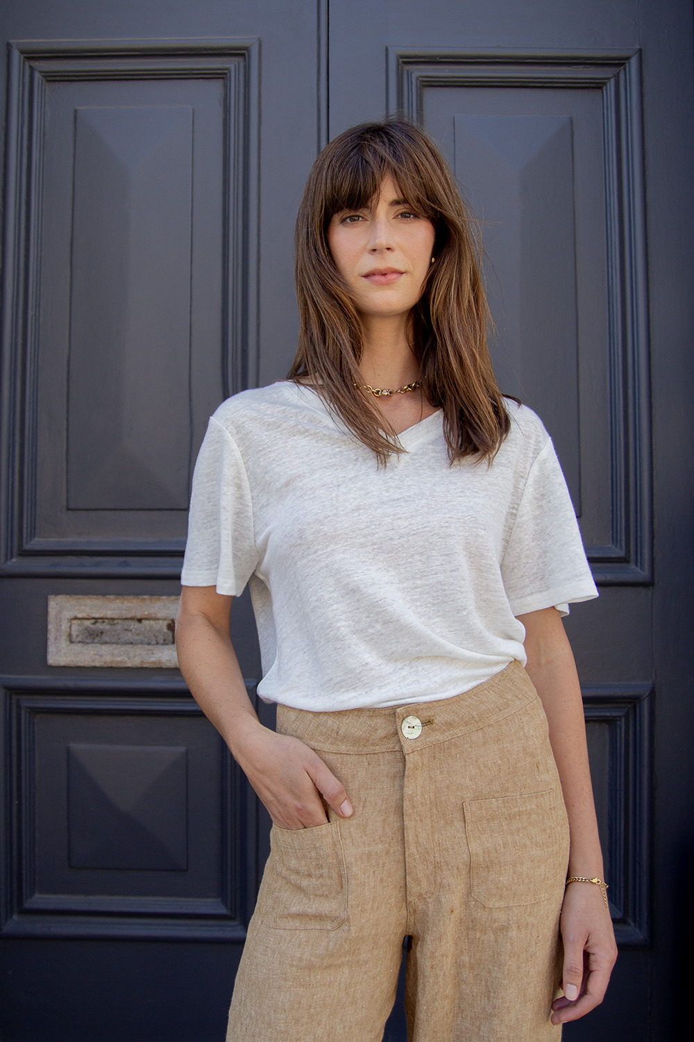 Scandi & Co V Neck Tee - White