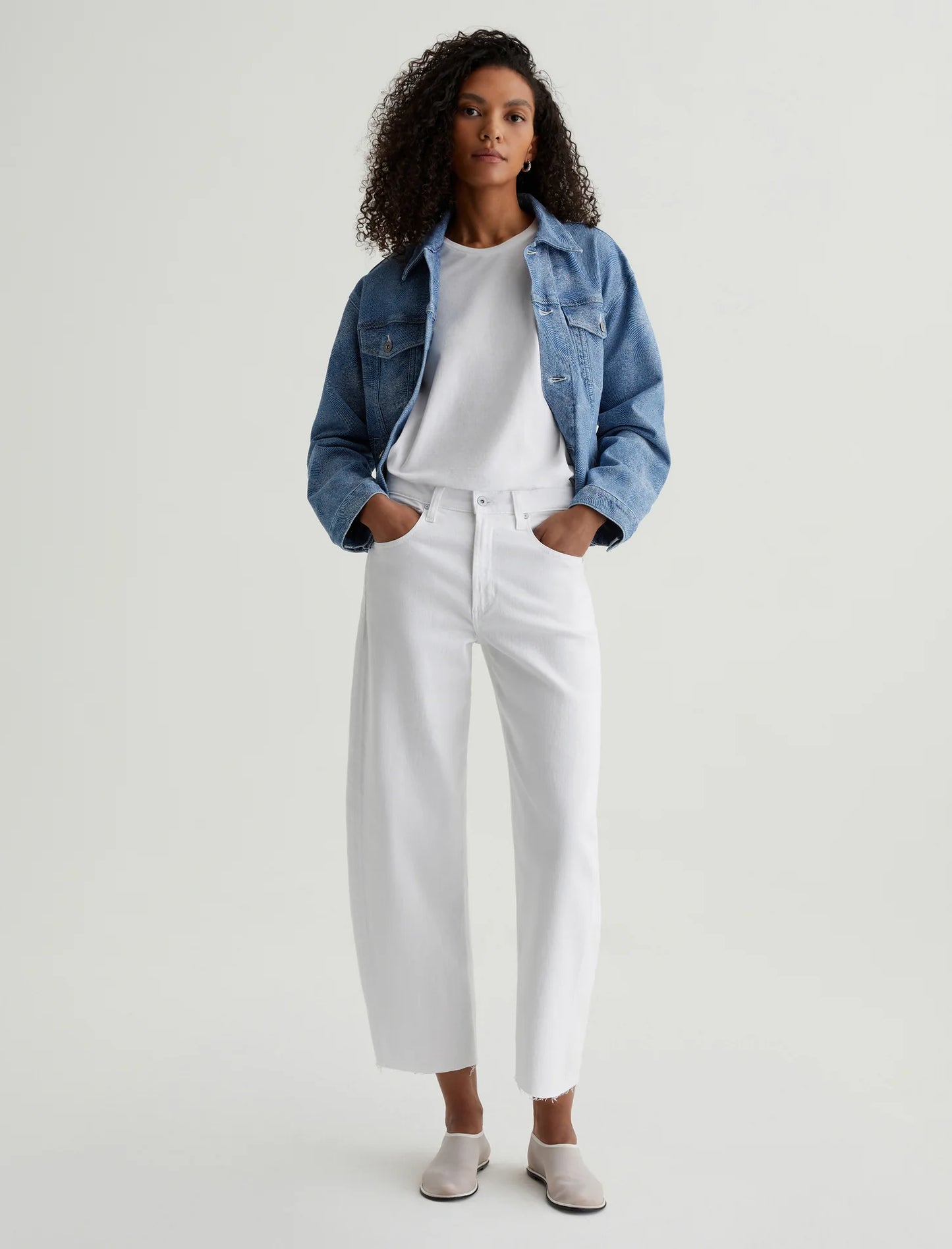 AG Jeans Hattie Crop - Gallery White