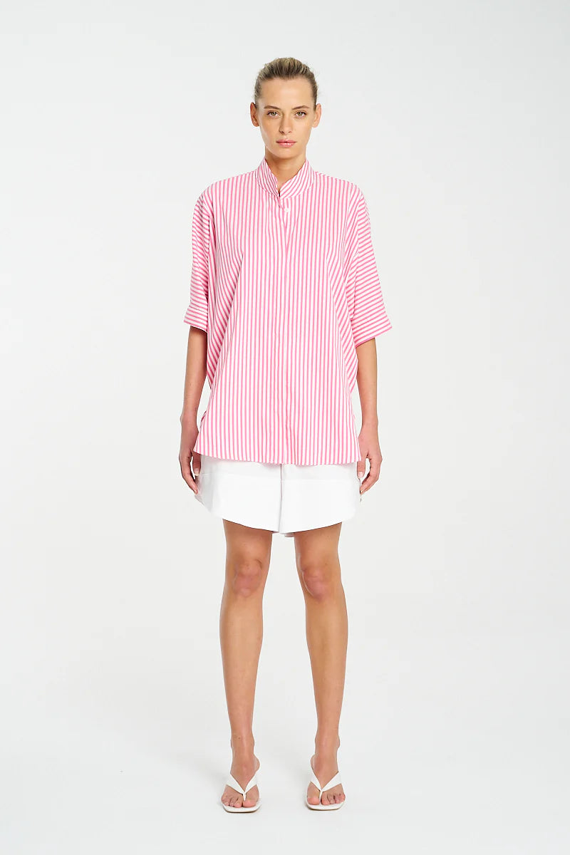 Mela Purdie Villa Overshirt  F731 8801 - Hot Pink/White