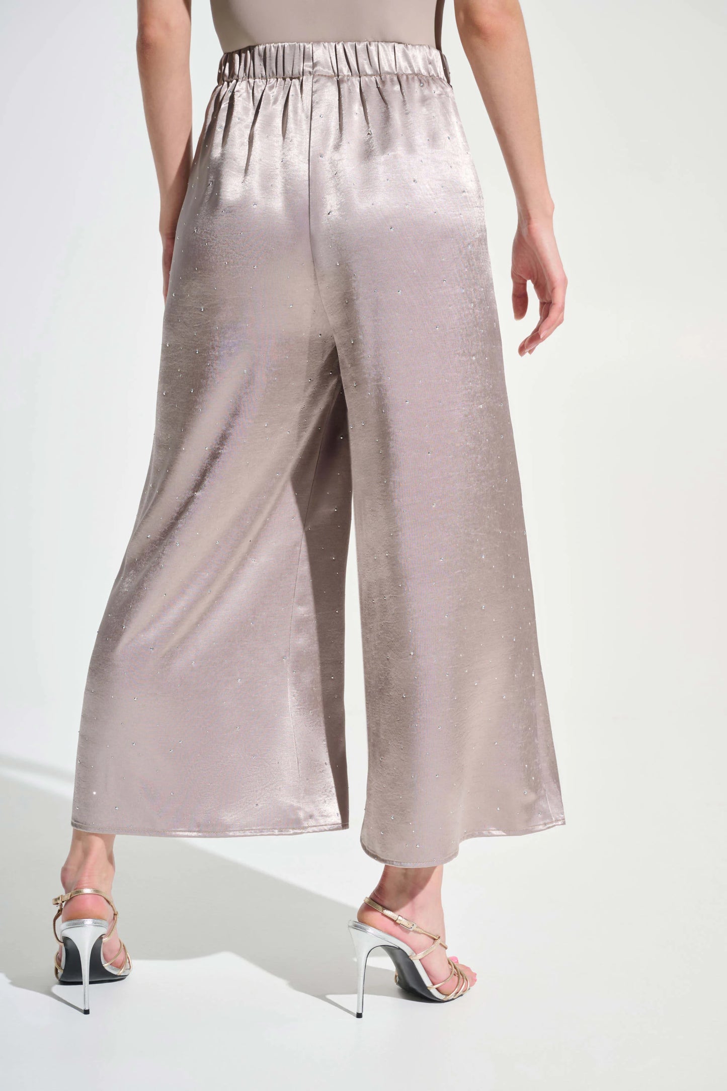 Joseph Ribkoff Signature Satin Rhinestone Culotte Pants
262723 Feather Grey