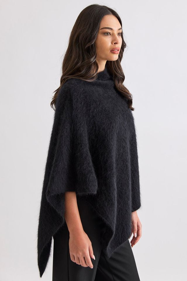 Mia Fratino Brushed Cape - Jet or Dark Chocolate