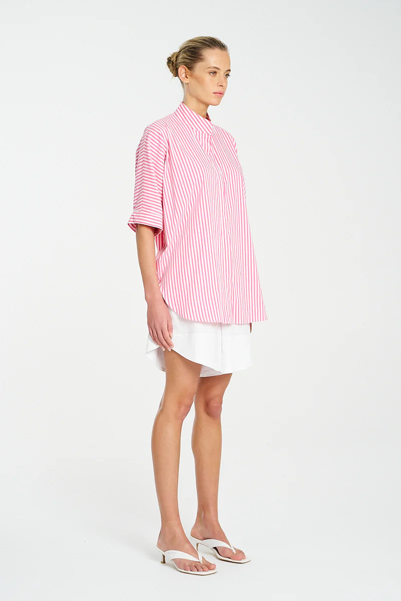 Mela Purdie Villa Overshirt  F731 8801 - Hot Pink/White