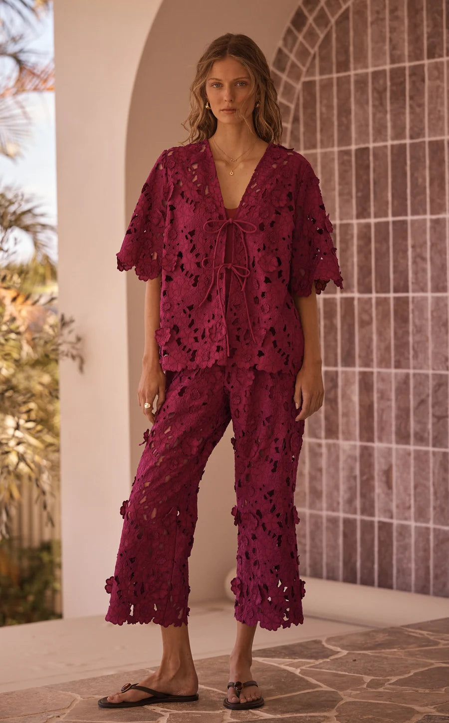 PRE ORDER Aur Ocea Rosario Ornato Appliqué Cropped Pant