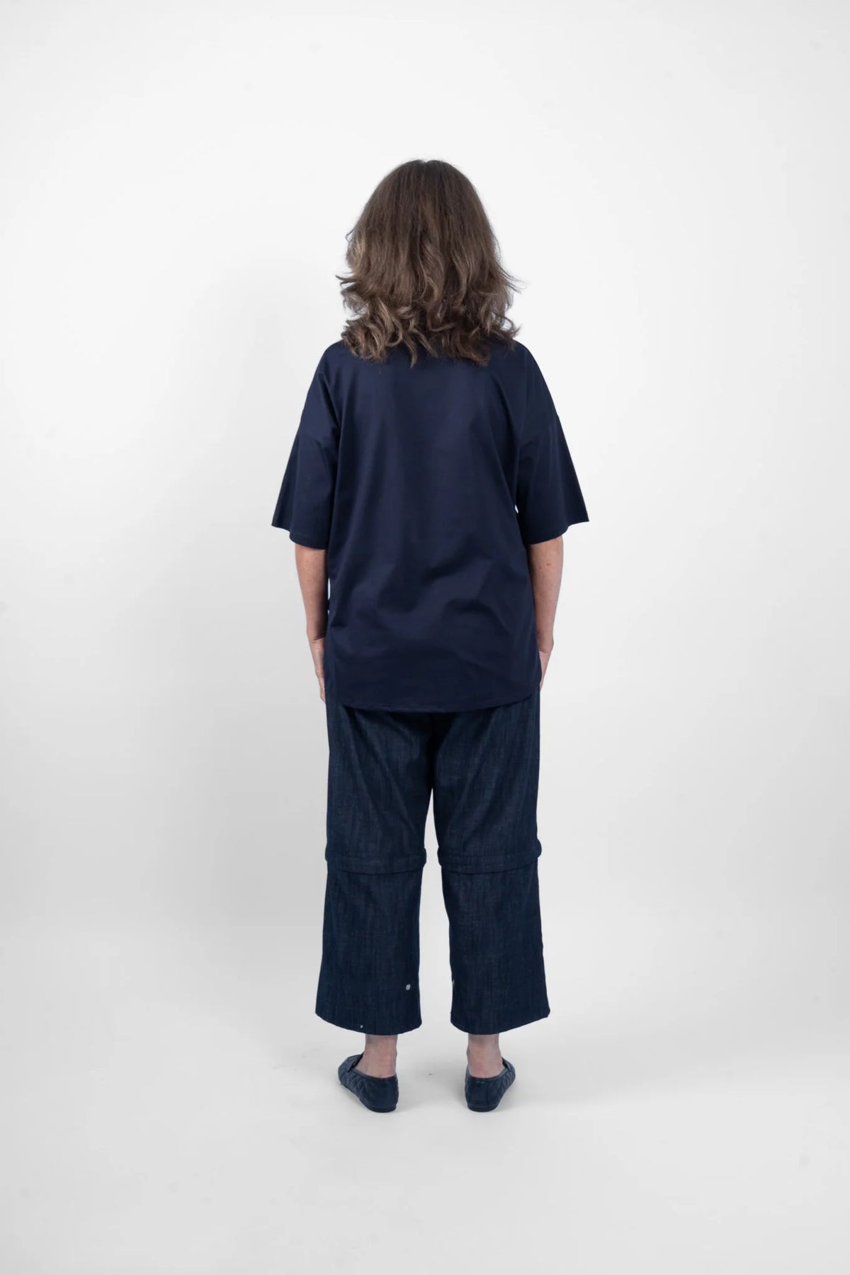 Maud Dainty Peony Tee - Navy