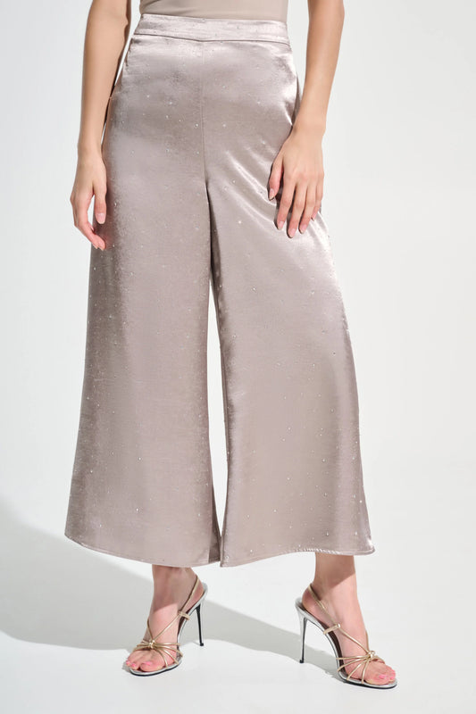 Joseph Ribkoff Signature Satin Rhinestone Culotte Pants
262723 Feather Grey