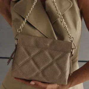 Vestirsi Ella Quilted Crossbody Bag - BEIGE