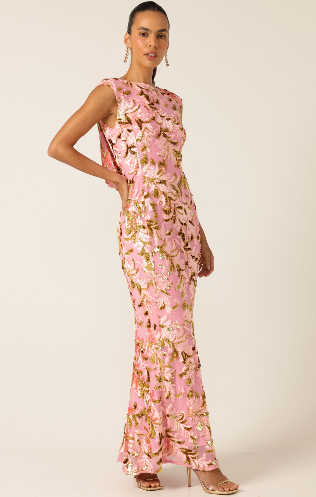 August Pre Order SACHA DRAKE Heavenly Heights Maxi Dress - Pink Gold
