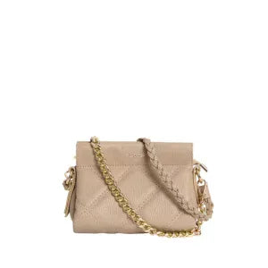 Vestirsi Ella Quilted Crossbody Bag - BEIGE