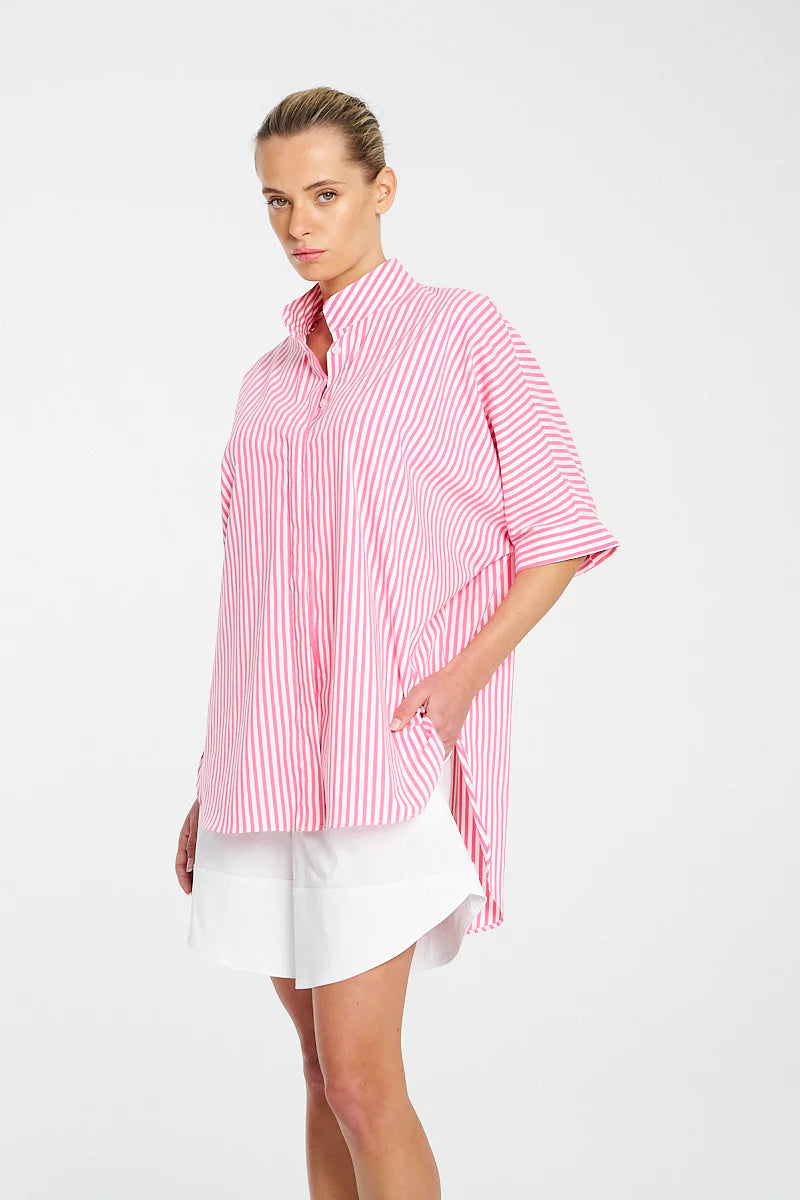 Mela Purdie Villa Overshirt  F731 8801 - Hot Pink/White
