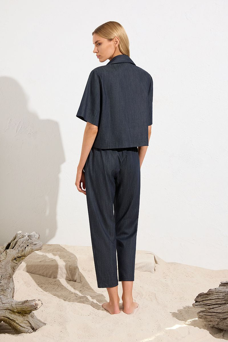 Mela Purdie Welt Pocket Trouser F415 1786 - Deep Indigo