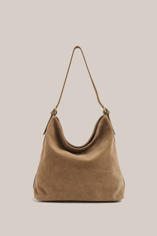 Vestirsi Savannah Brown Suede Hobo Bag