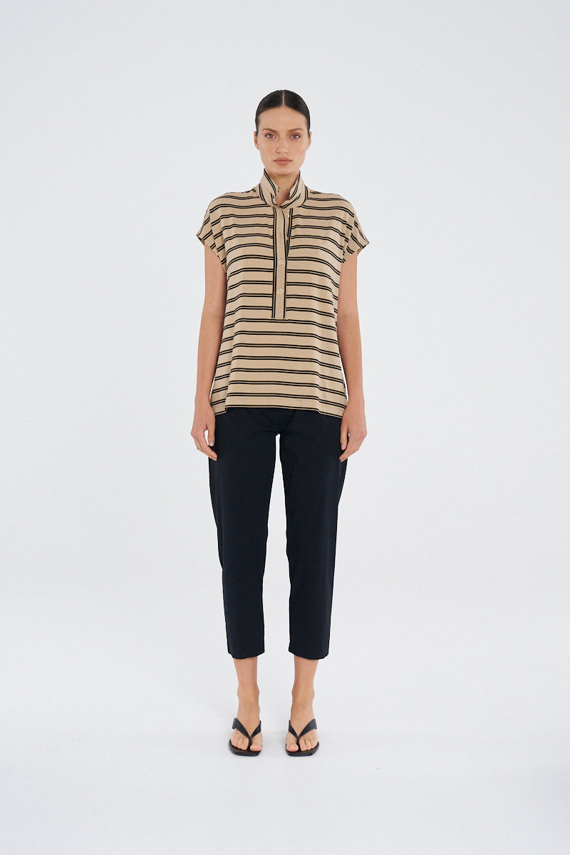 Mela Purdie Henley tank F539 8755 - WHITE/ BLACK