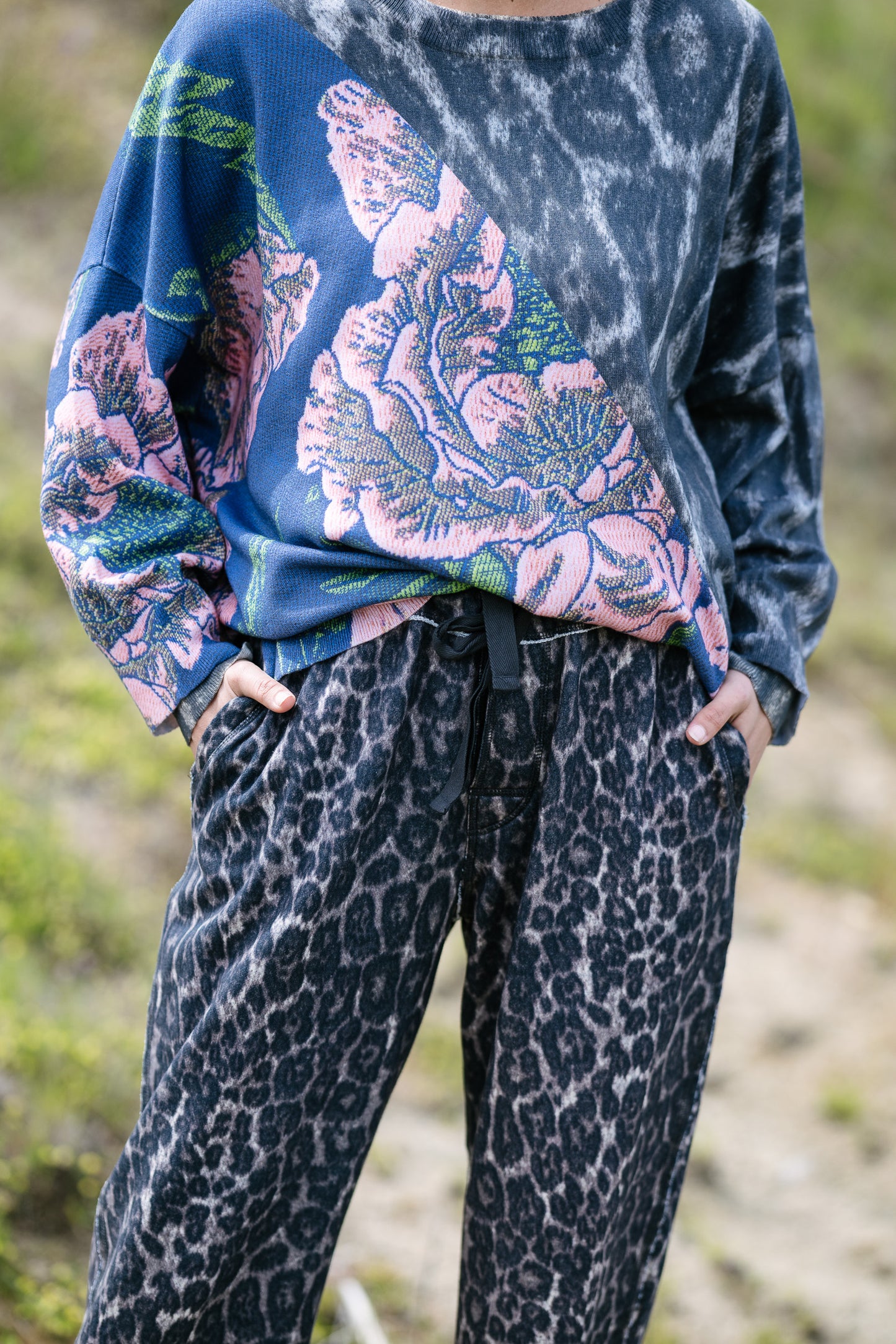 Maud Dainty Gauge Pant - Snow Leopard