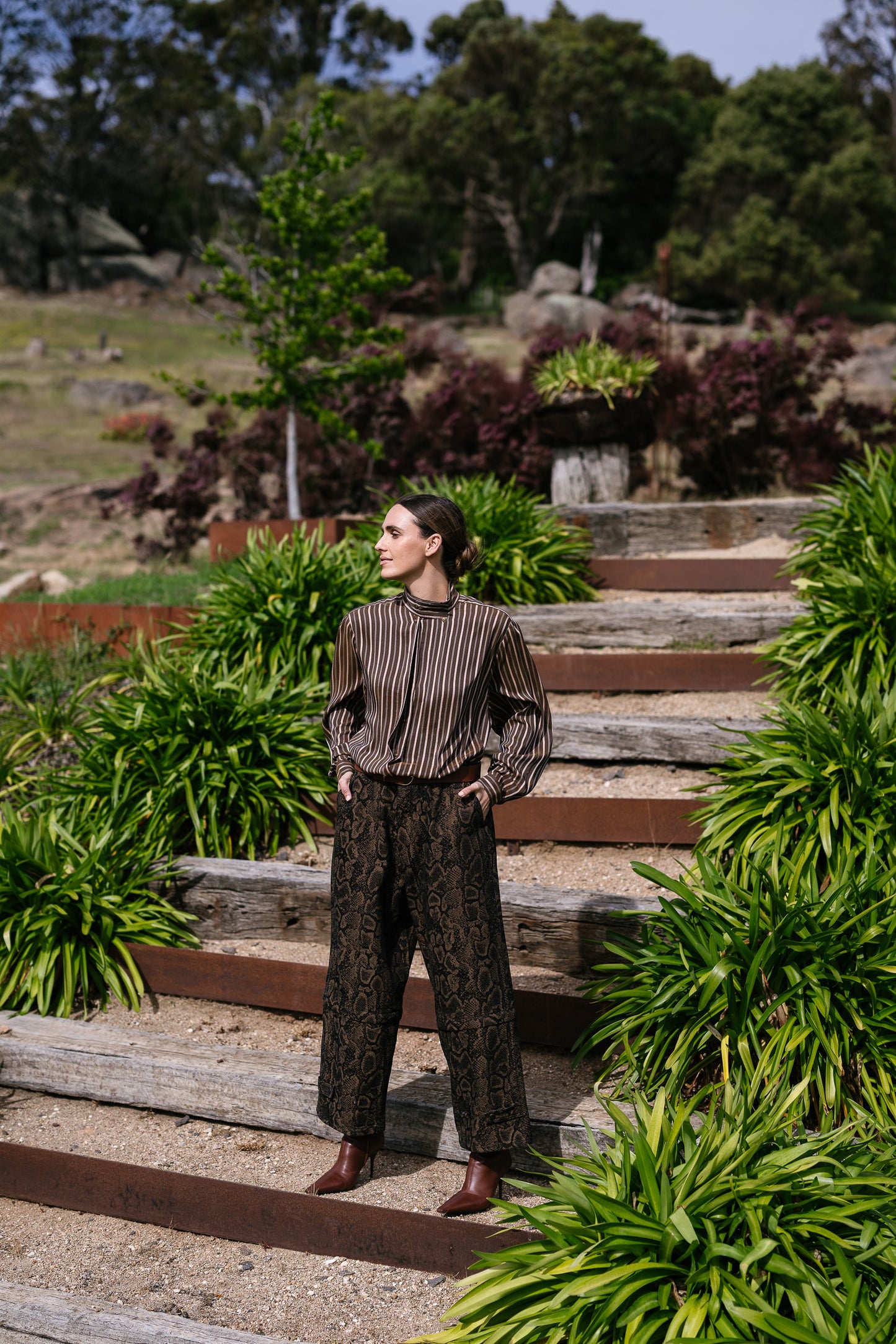 Maud Dainty Trucker - Brown Snake