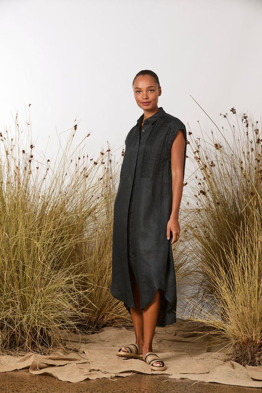 Maud Dainty Bobby Pins Dress - BLACK