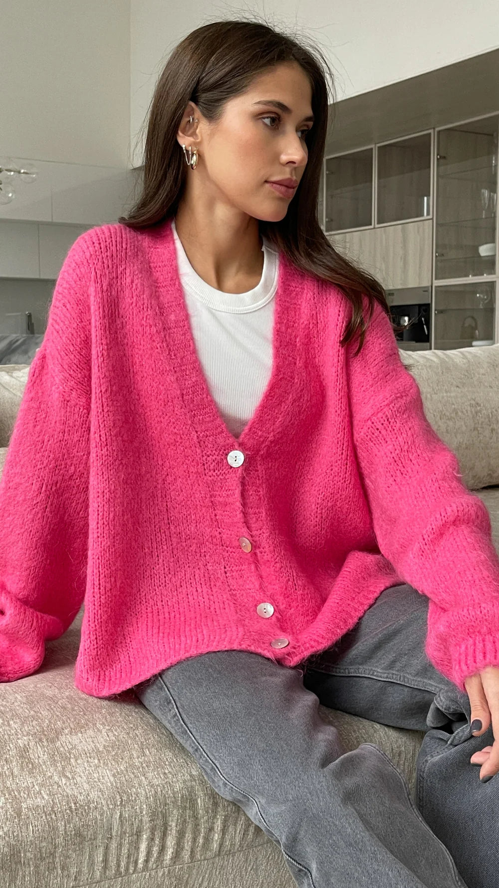 Charli London RUBY Cardigan - CANDY PINK